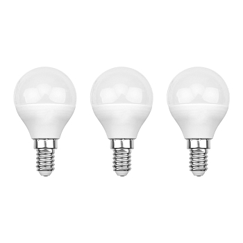 Лампа светодиодная Шарик (GL) 7,5Вт E14 713Лм 6500K холодный свет (3 шт/уп) REXANT