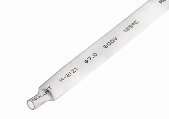 Трубка термоусаживаемая ТУТ нг 7,0/3,5мм, белая, упаковка 50 шт. по 1м REXANT