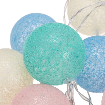 Тайские фонарики Пудра 1,5 м, прозрачный ПВХ, 10 LED, теплый белый, питание 2 х АА (батарейки не в комплекте)